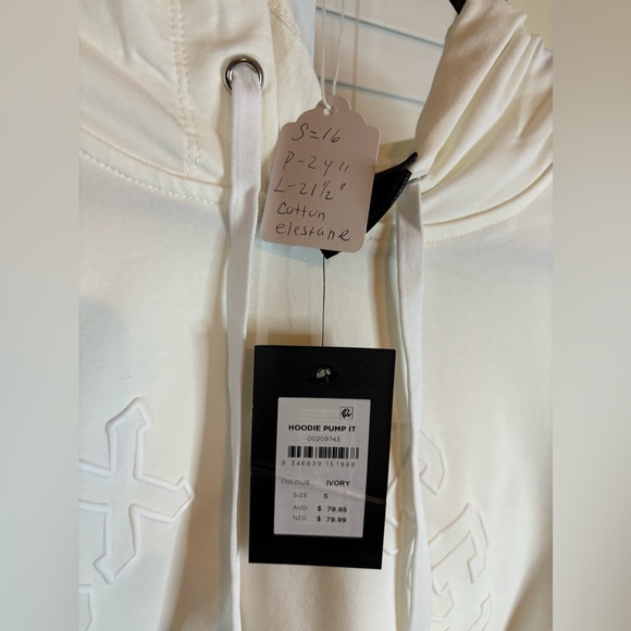 Ivory Cropped Hoodie- Size 16 - Picture 5 of 8
